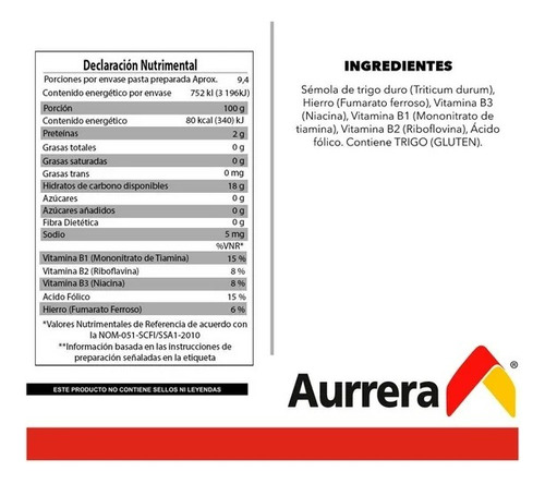 30 Pzas Spaghetti Aurrera 200 G