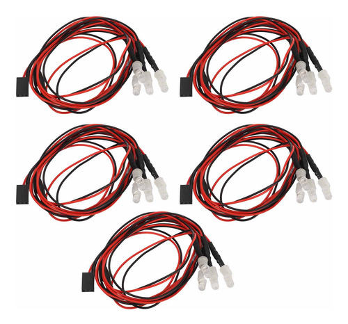 Kit De Luces Rc De Silicona, 5 Unidades, 7,4 V, 5 Mm, 2 Led