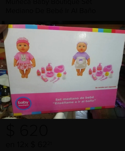 Muñeca Baby Boutique Set Mediano De Bebé Ir Al Baño