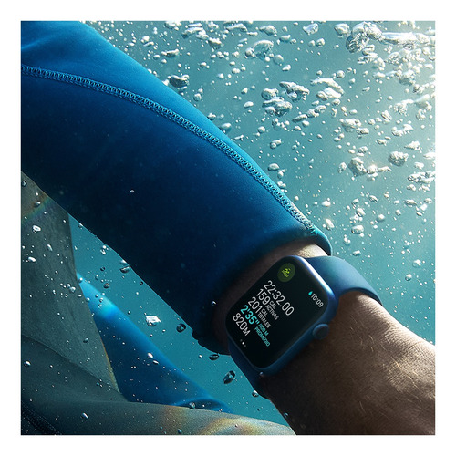 Imagen 4 de 9 de Apple Watch Series 7 (GPS, 45mm) - Caja de aluminio color blanco estelar - Correa deportiva blanco estelar