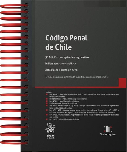 Código Penal De Chile 3ª Edición 2024 / Anillado