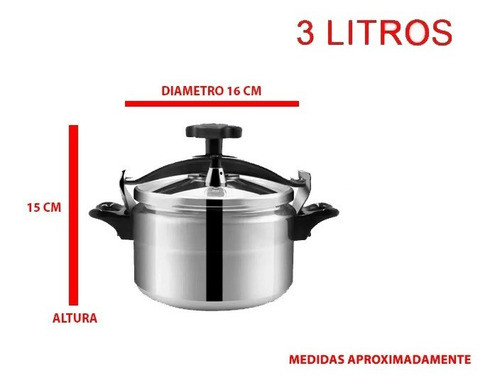 Olla A Presión De 3 Litros Color Plateado