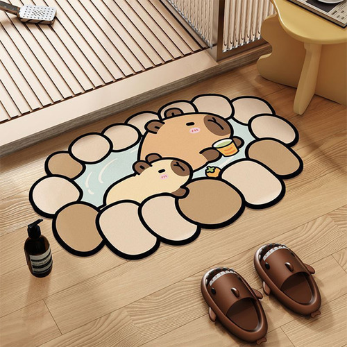 Alfombra En Forma De Z, Capibara, Diatomeas, Barro, Entrada