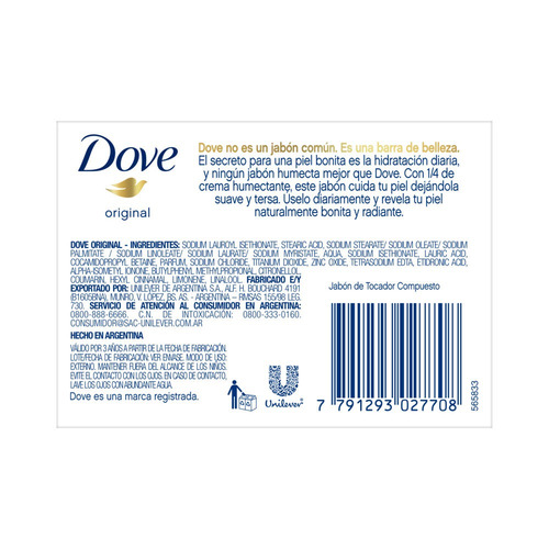 Imagen 2 de 2 de Jabón en barra Dove Original 90 g