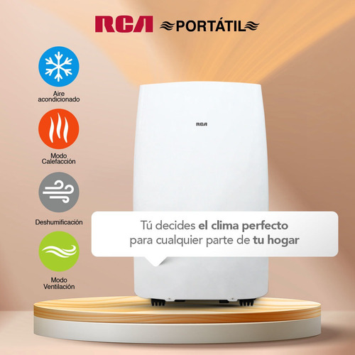 Imagen 2 de 12 de Aire Acondicionado & Calefactor Portátil Rca 9.000btu 4en1