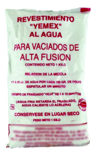 Yemex Al Agua, Para Vaciados De Alta Fusión (caja De 10 Kgs)