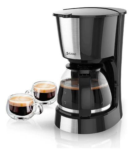 Cafetera Eléctrica Suono De Filtro Jarra 600 Ml Acero Inox Negro