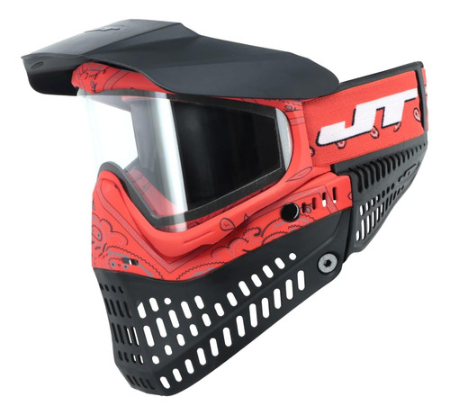 Jt Proflex Le Bandana Rojo Con Lente Transparente Y Humo