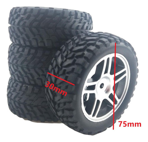 Mb Conjunto De Aros E Pneus 75 Mm Rc Para Carrinho Modelo