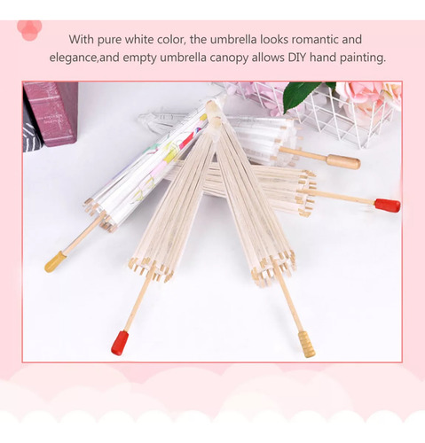Sombrillas De Papel Blanco, 20 Unidades, Para Bodas Chinas