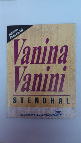 Vanina Vanini. Stendhal. Biblioteca Página 12 . V.luro 