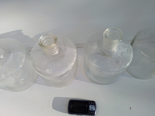 Lote De 8 Antiguos Frascos Farmacia Laboratorio Borosilicato (Usado)