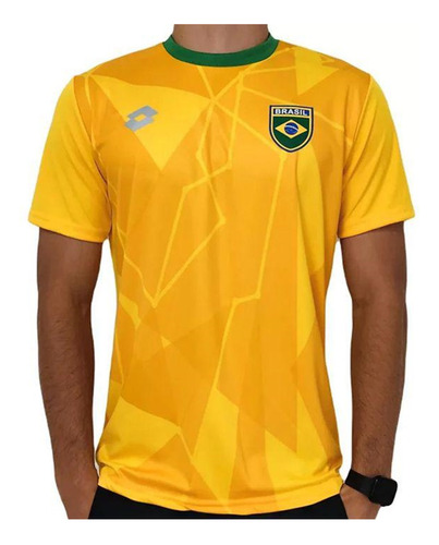 Camisa Brasil Lotto Masculino - Amarelo
