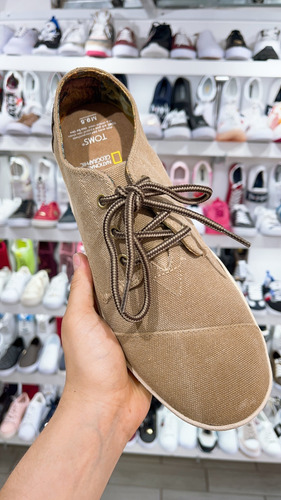 Zapato Toms Mod. Paseo Brown Canvas Lion Para Hombre