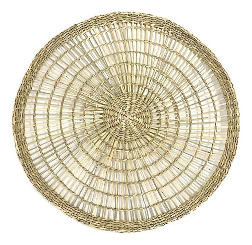 Individual Circular De Mesa Ø36cm En Seagrass P/cocina Hogar Color Natural Panal