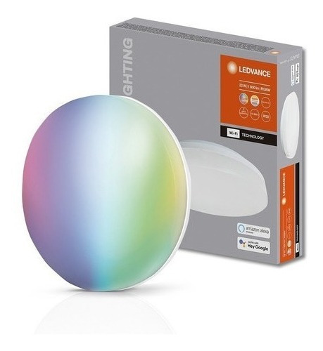 Luminária Plafon Sobrepor Inteligente 22w Led Smart Rgb Wifi