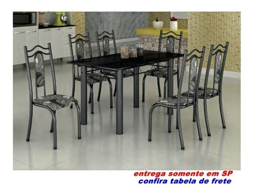 Conjunto Mesa Jantar Cozinha 6 Cadeiras Grecia - Madmelos