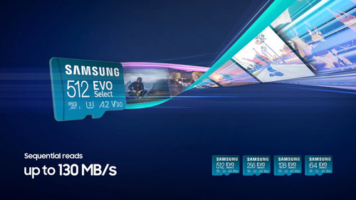 Imagen 2 de 2 de Memoria Micro Sd Xc 256gb Samsung Evo Select Plus 4k Uhd A2