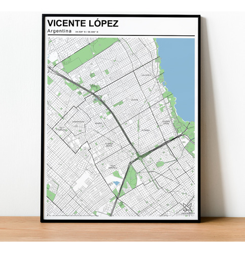 Mapa Partido De Vicente López 80cmx61cm