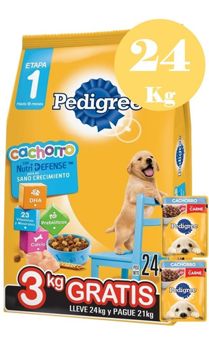 Pedigree Cachorro 21 + 1.5kg + 2pate + 6 Pagos