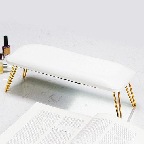 Nail Pillow Hand Rest Manicure Nail Tool Pu White And Gold