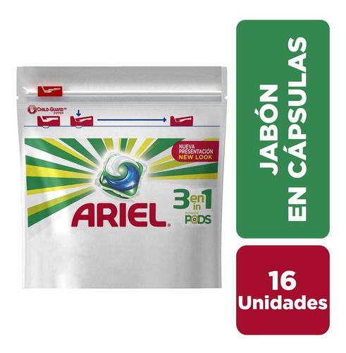 Ariel Jabon Para La Ropa Capsulas Power Pods X 16