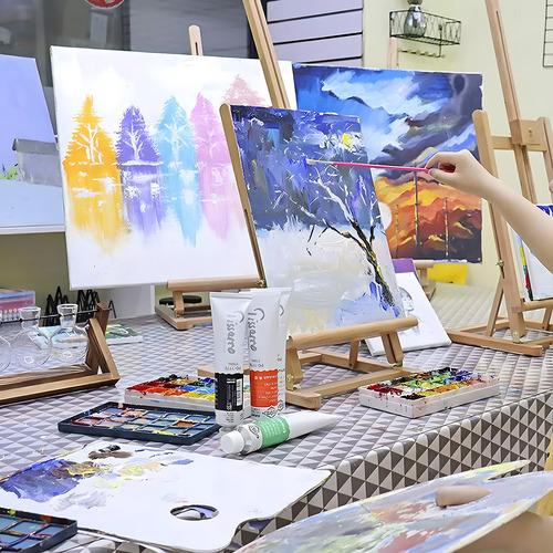 10 Bastidores Para Pintar De Lienzos Y 10 Pinceles Oleo