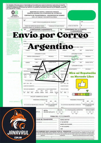 Formulario 08 Moto. Envío A Todo El País Por Correo