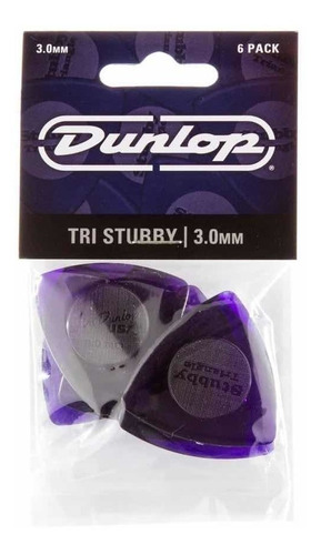 Uñetas De Guitarra Y Bajo Dunlop Tri Stubby 3.0 Pack De 6