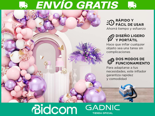 Inflador Compresor De Globos Bomba Eléctrica