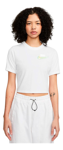 Polera Cropped Slim Fit Nike Sportswear Mujer Blanco