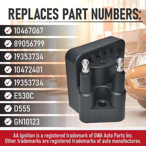 Bobina De Encendido. Sustituye Gm N° 10467067, 89056799 Y Ac