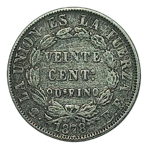 Bolivia - 20 Centavos 1878 Pts Fe - Km 159,1 (ref 262)