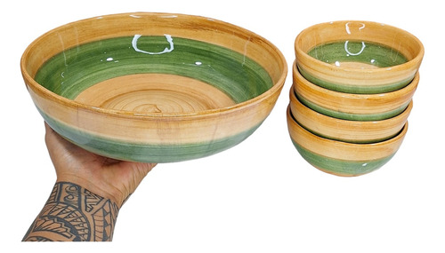 Set Ensaladera Redonda Con 4 Bowls