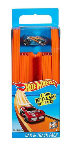 Hot Wheels Car & Track Pack - 15 Ft De Pista Recta Bht77