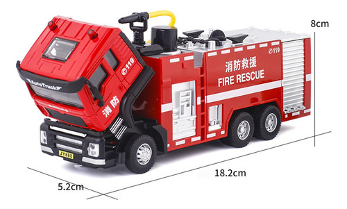 Camión De Bomberos A Escala 1/32, Modelo De Pulverización Y