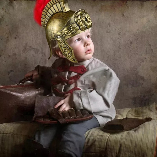 Casco Romano Dorado Accesorio Para Disfraz De Cosplay