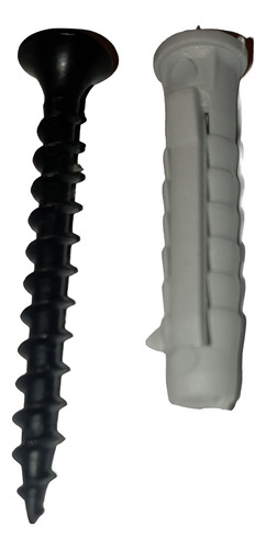 Tarugo 6 Universal + Tornillo 8 X 38 Mm. X 100 Unidades Blanco