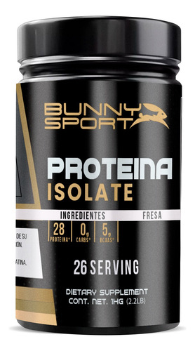 Bunny Proteina Isolatada 1 Kg Cero Carbs Varios Sabores Fresa