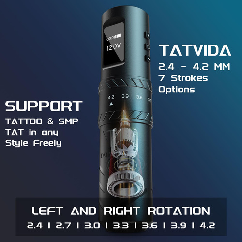 Kit De Pistola De Tatuaje Marca Modelo Inalámbrica 7 Tiempos