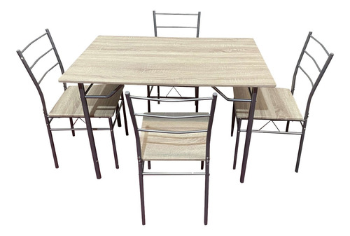 Juego De Comedor 4 Sillas Mdf Metal En Caja Tienda Max