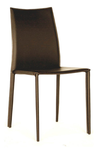 Baxton Studio Silla De Comedor De Cuero, Marrón Espresso