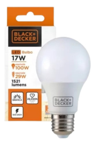 Lampada Led 17w Branca 6500k 100-240v Bulbo Black Decker 