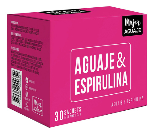 Espirulina & Aguaje Caja De 30 Sachets De 5g C/u Mujer Aguaj