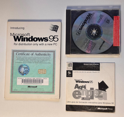 Set Windows 95 Incluye Manual Y Certificación Y Guía En Cd (Usado)