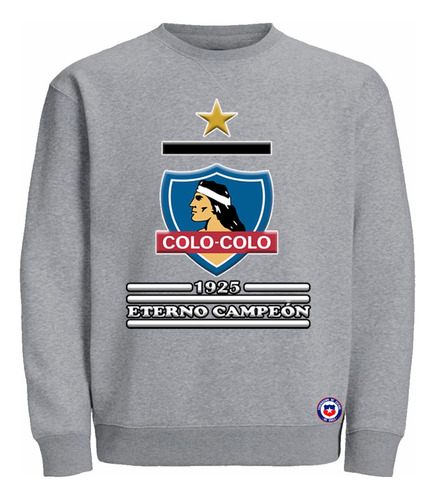 Polerón Polo, Colo Colo, Eterno Campeón, Unisex 100% Algodón