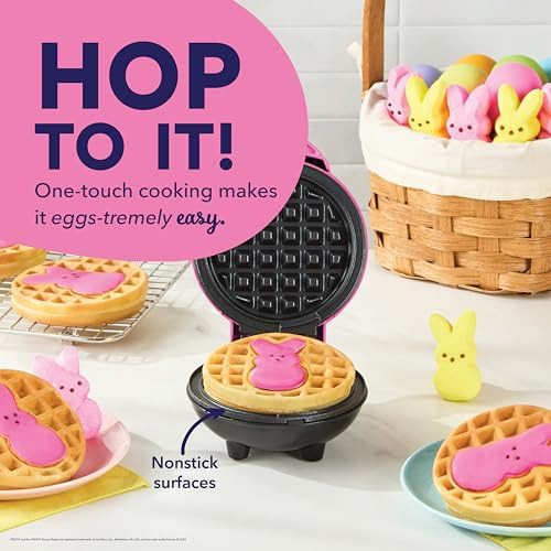 Peeps X Dash Bunny Mini Waffle Maker Para Gofres Individual