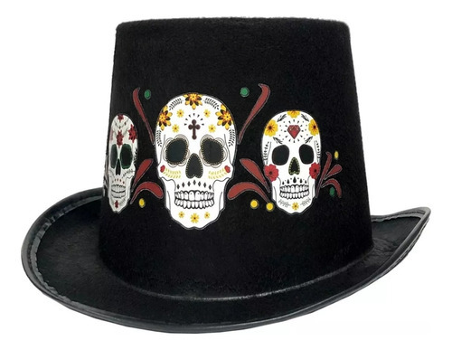 Dibujo animado mágico de Halloween Skull Party con luces, código Q19461, color negro