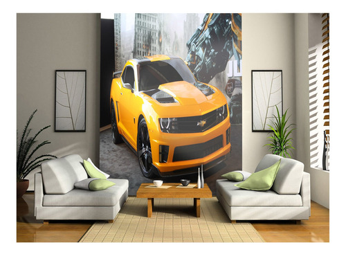 Adesivo De Parede Carro Camaro Chevrolet Amarelo 7m² Car37