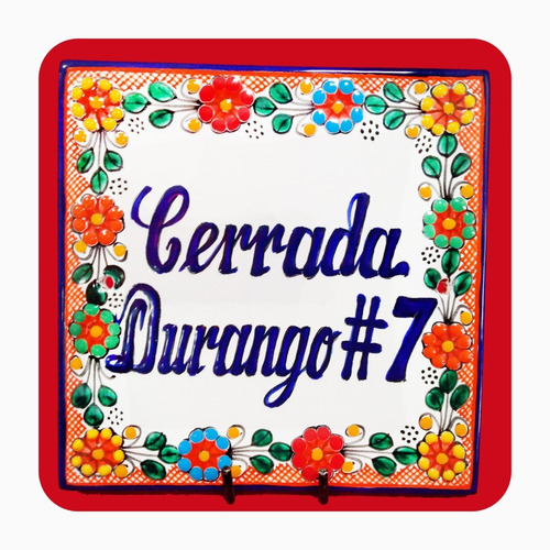 Imagen 1 de 6 de Placa Talavera Poblana Personalizada Especial 20x20 Cm Plc